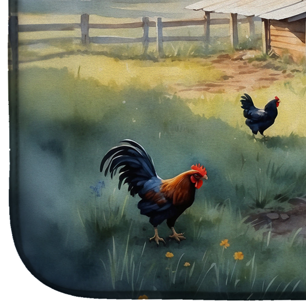 Chicken Coop at Dawn Dish Drying Mat