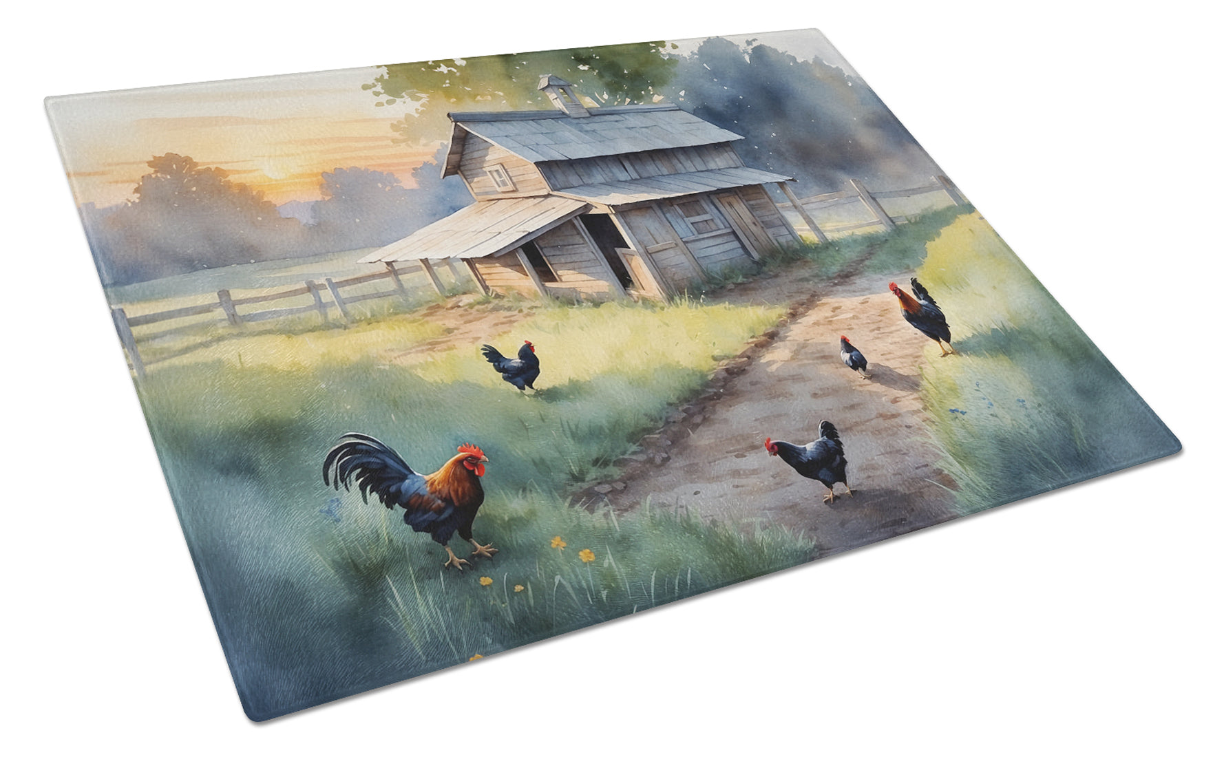 Buy this Chicken Coop at Dawn Glass Cutting Board