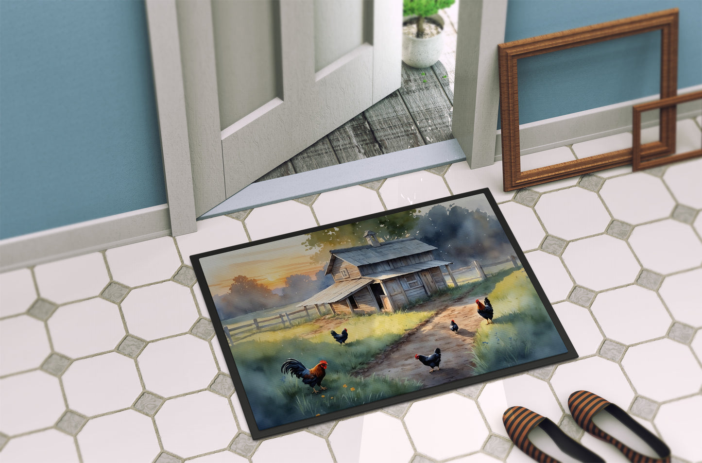 Chicken Coop at Dawn Doormat