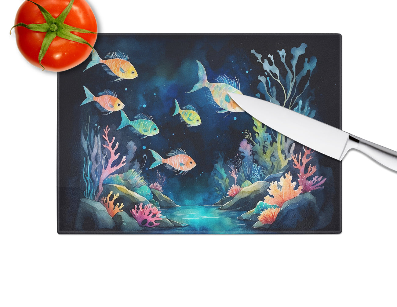 Bioluminescent Fish Glass Cutting Board