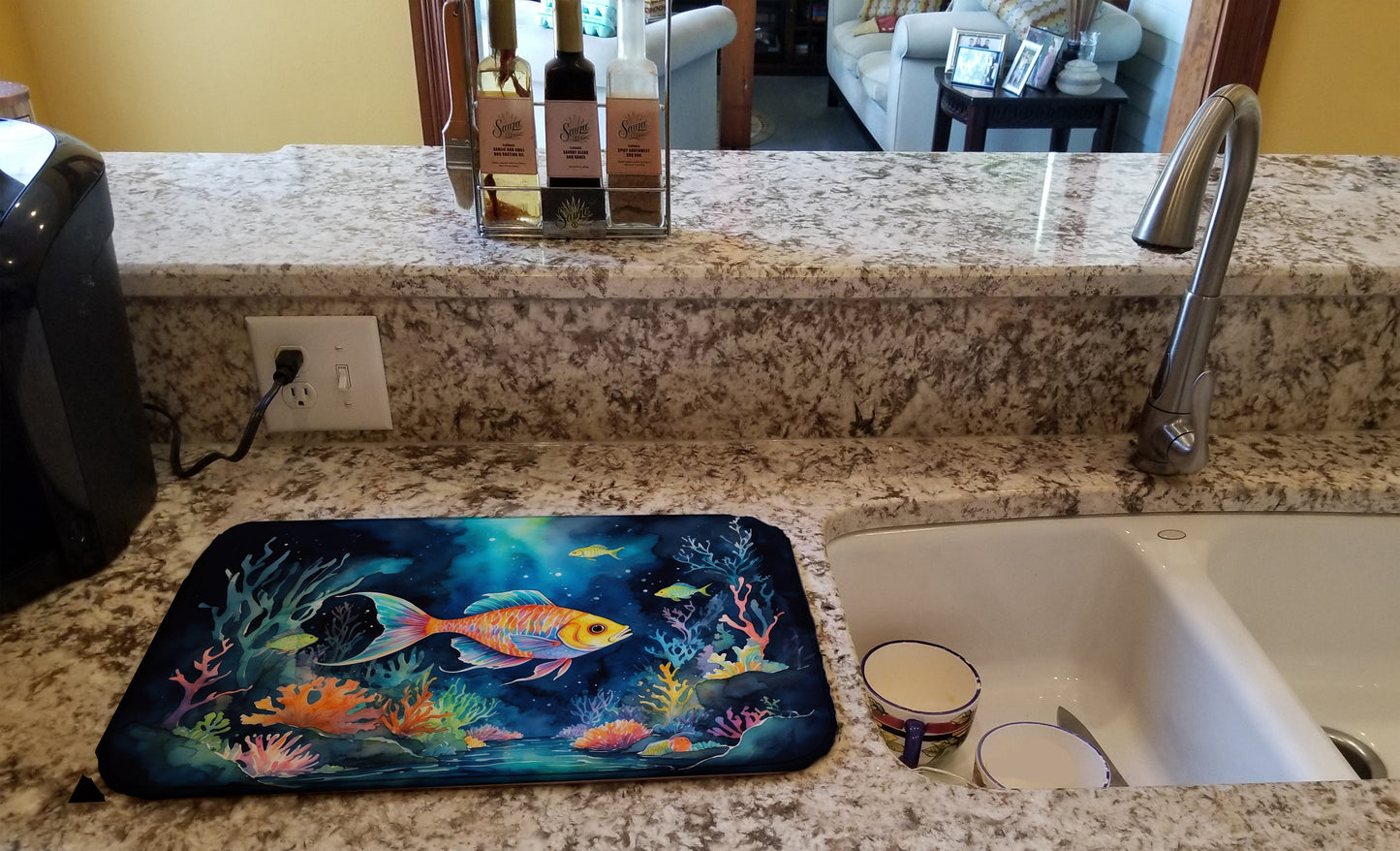 Bioluminescent Fish Dish Drying Mat