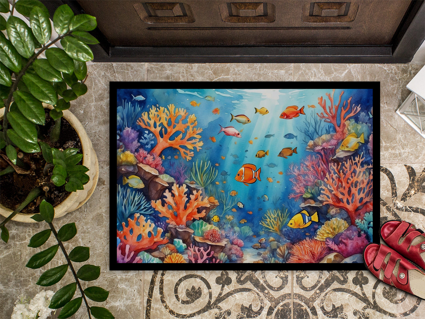 Coral and Fish Doormat