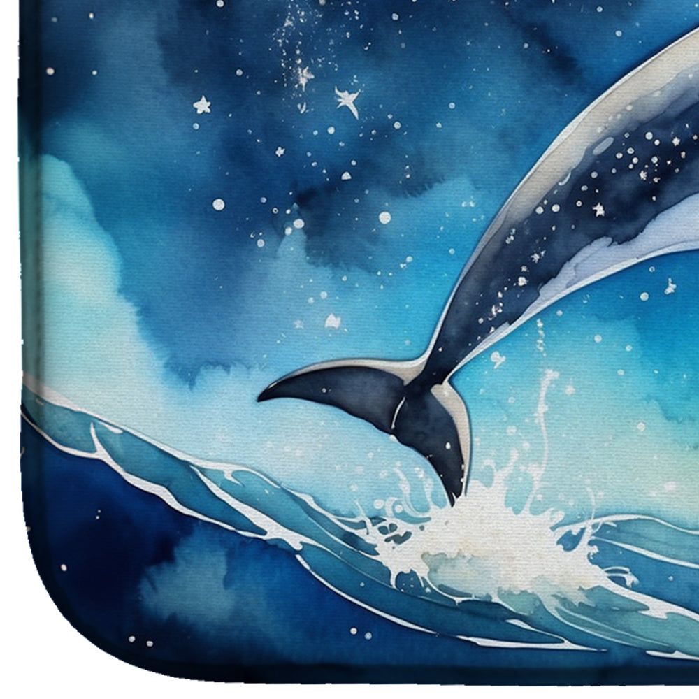 Dolphin in a Starry Sea Dish Drying Mat