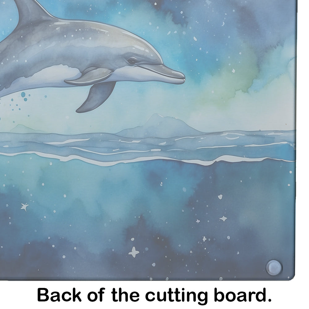 Dolphin in a Starry Sea Glass Cutting Board