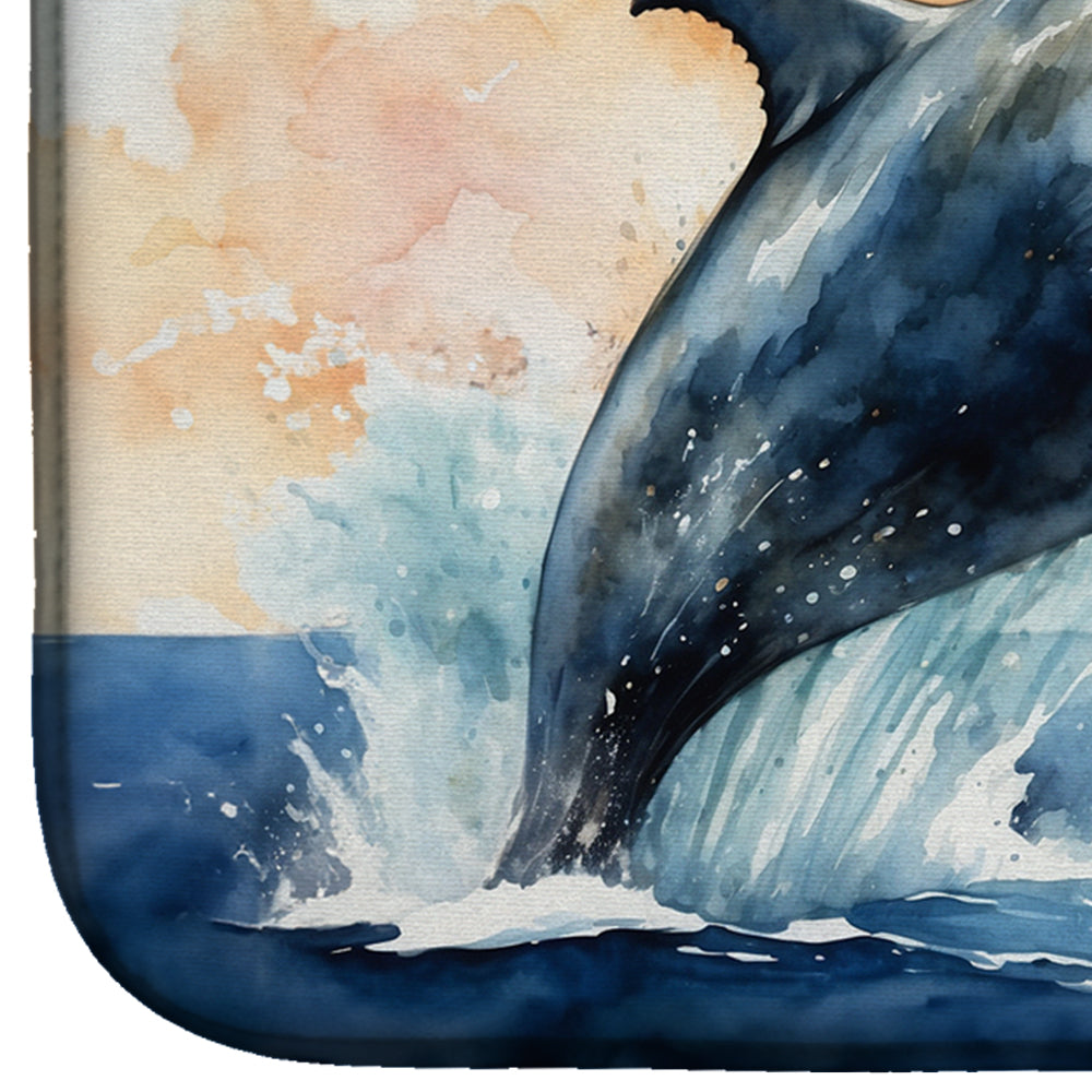 Humpback Whale Breaching Dish Drying Mat