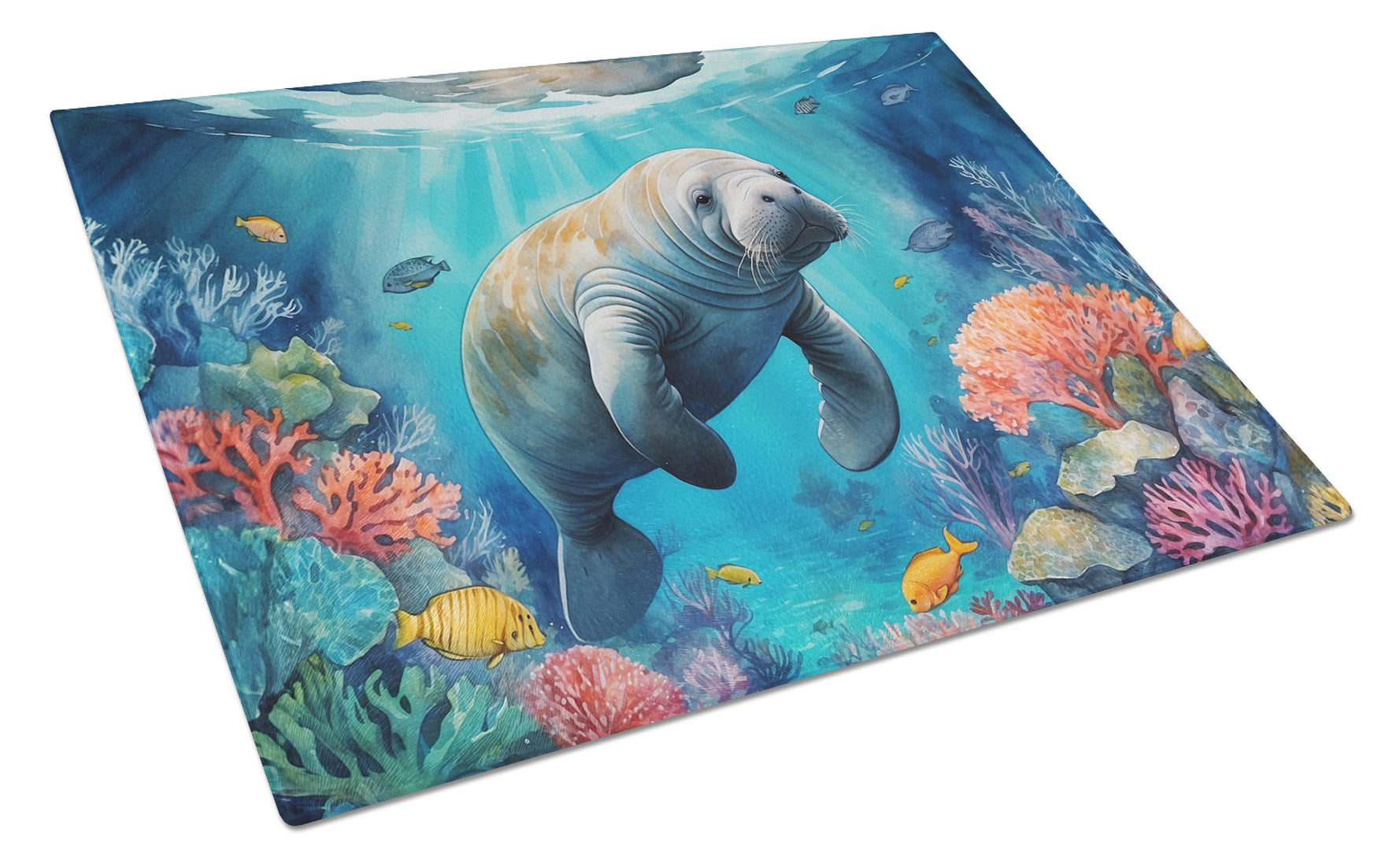 Buy this Manatee and Coral Reefs Glass Cutting Board