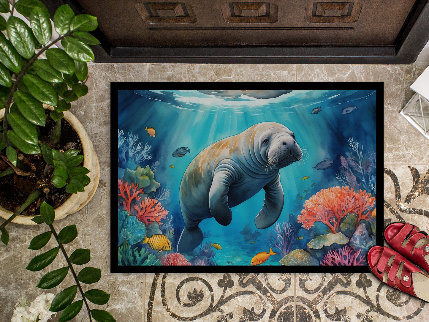 Manatee and Coral Reefs Doormat