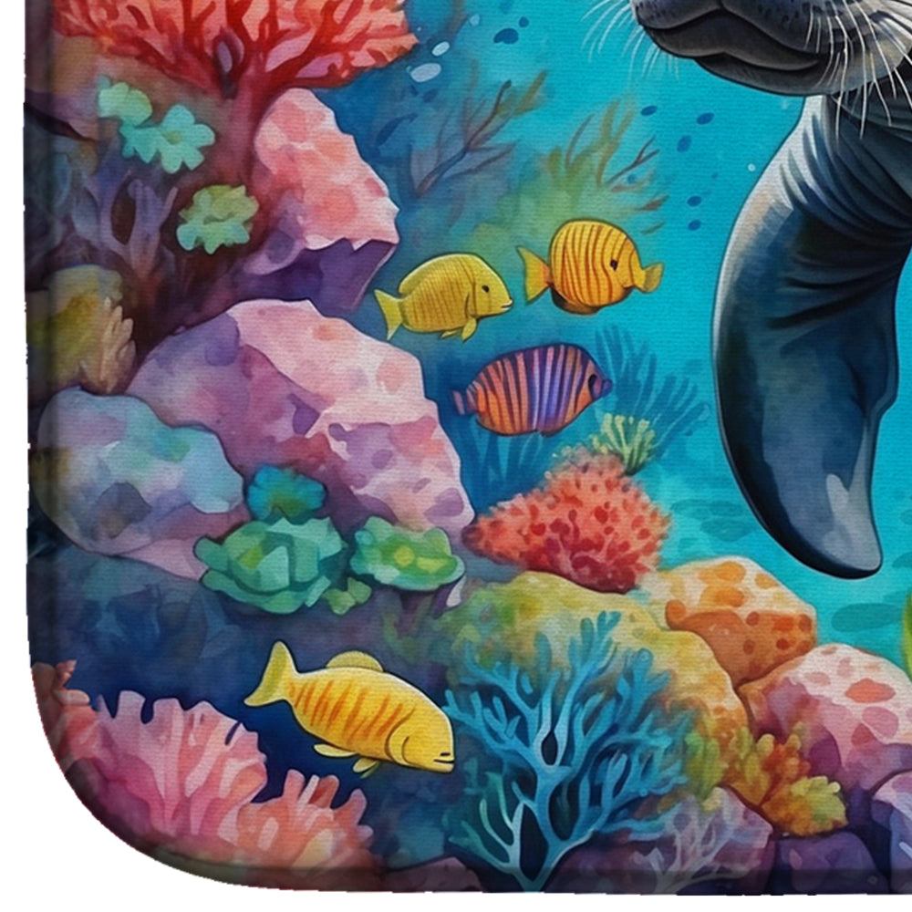 Manatee and Coral Reefs Dish Drying Mat