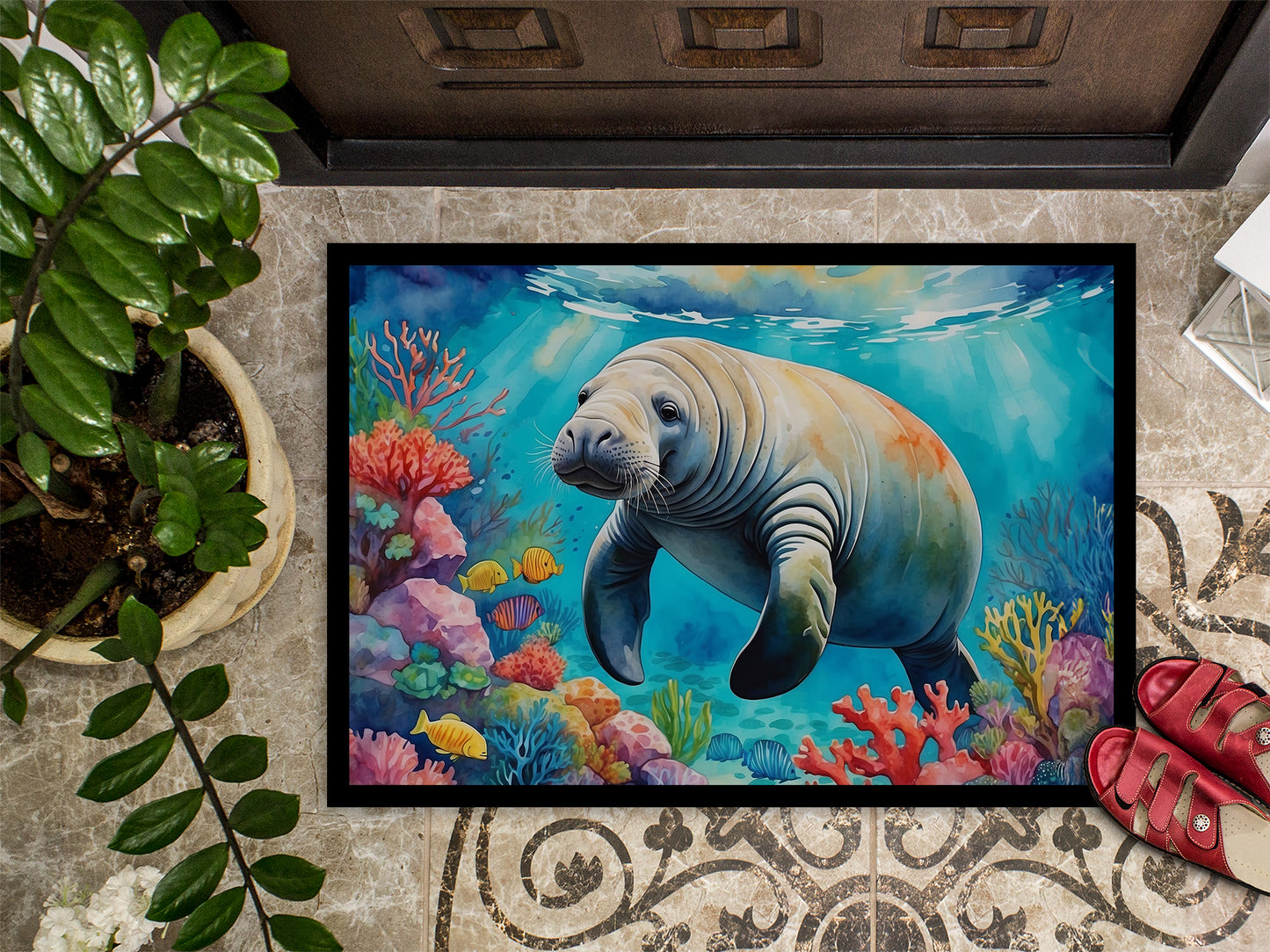 Manatee and Coral Reefs Doormat