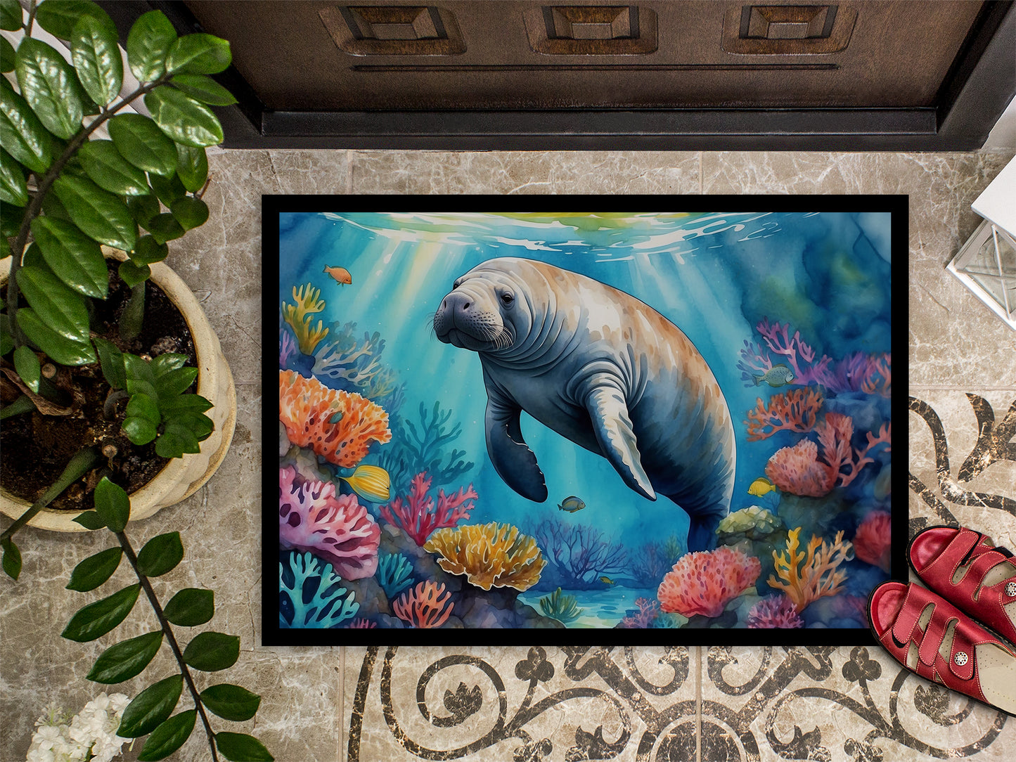 Manatee and Coral Reefs Doormat