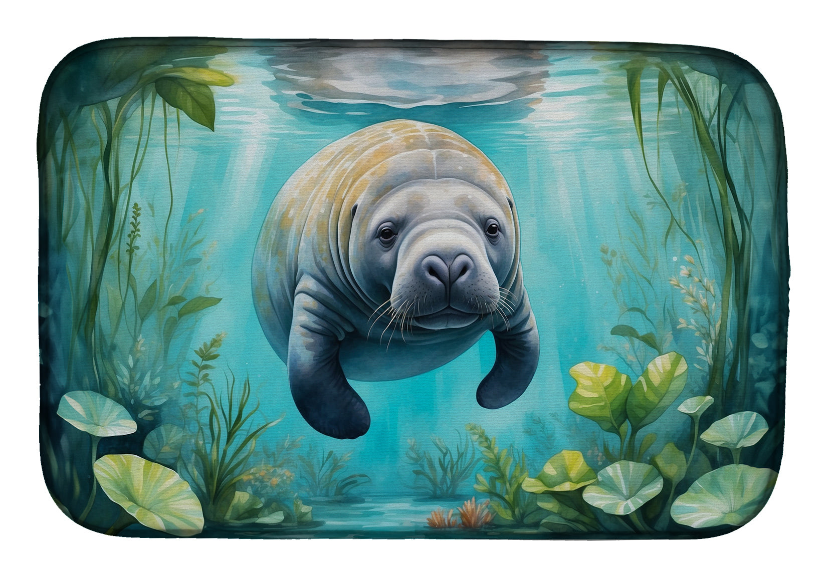 Buy this Manatee in a Crystal-Clear Spring Dish Drying Mat