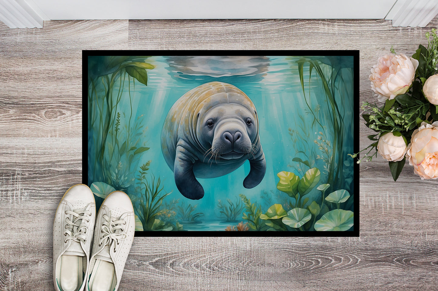 Manatee in a Crystal-Clear Spring Doormat