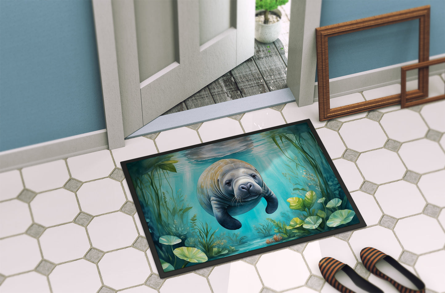 Manatee in a Crystal-Clear Spring Doormat