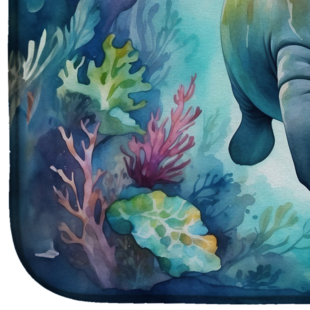 Manatee in a Dreamscape Dish Drying Mat