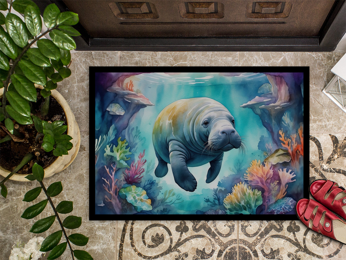 Manatee in a Dreamscape Doormat