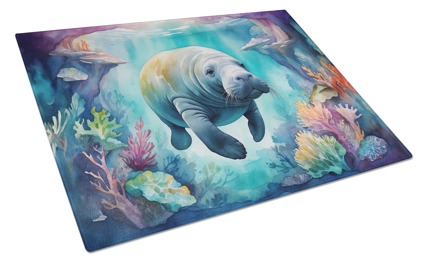 Buy this Manatee in a Dreamscape Glass Cutting Board