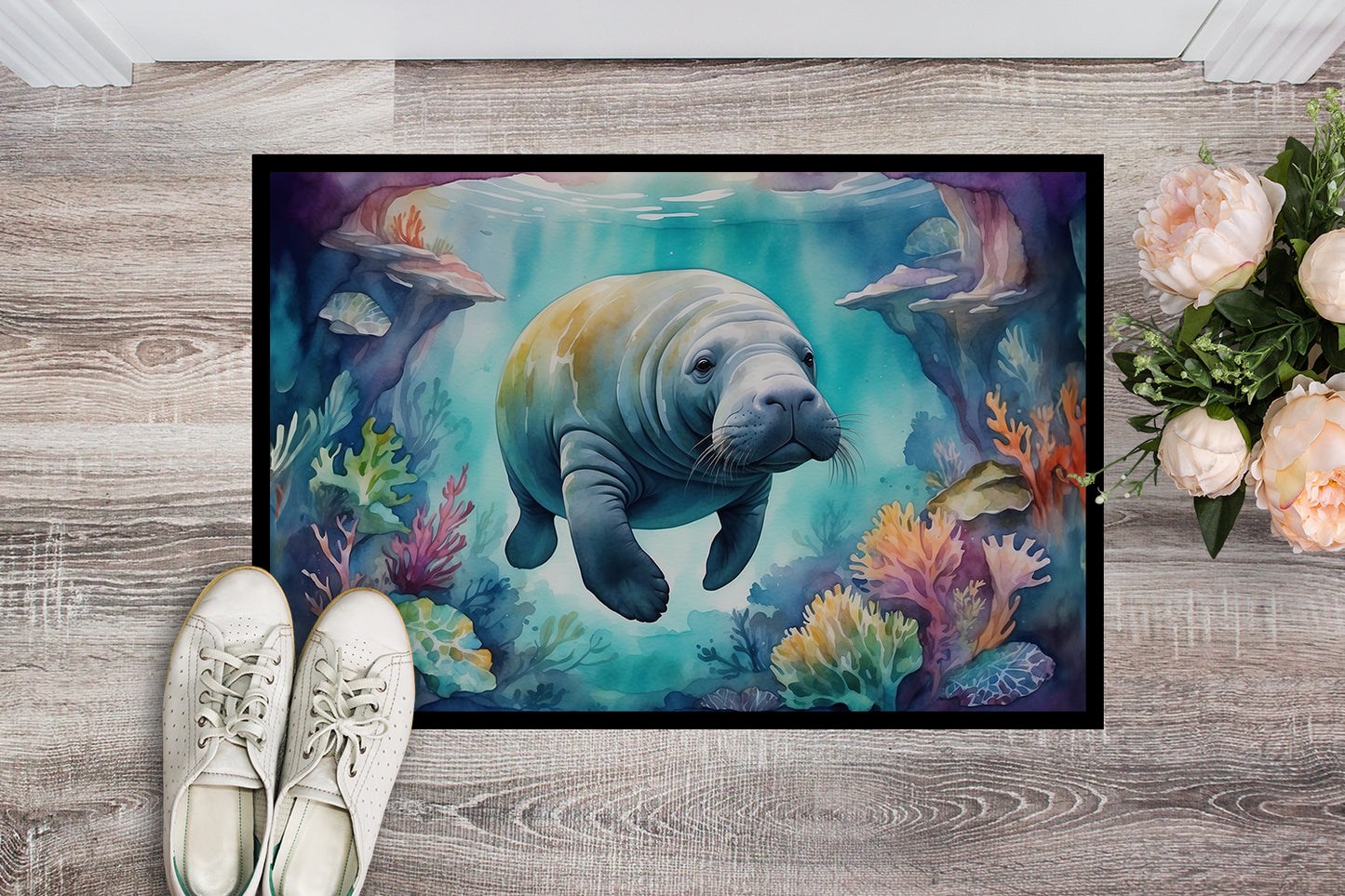 Manatee in a Dreamscape Doormat