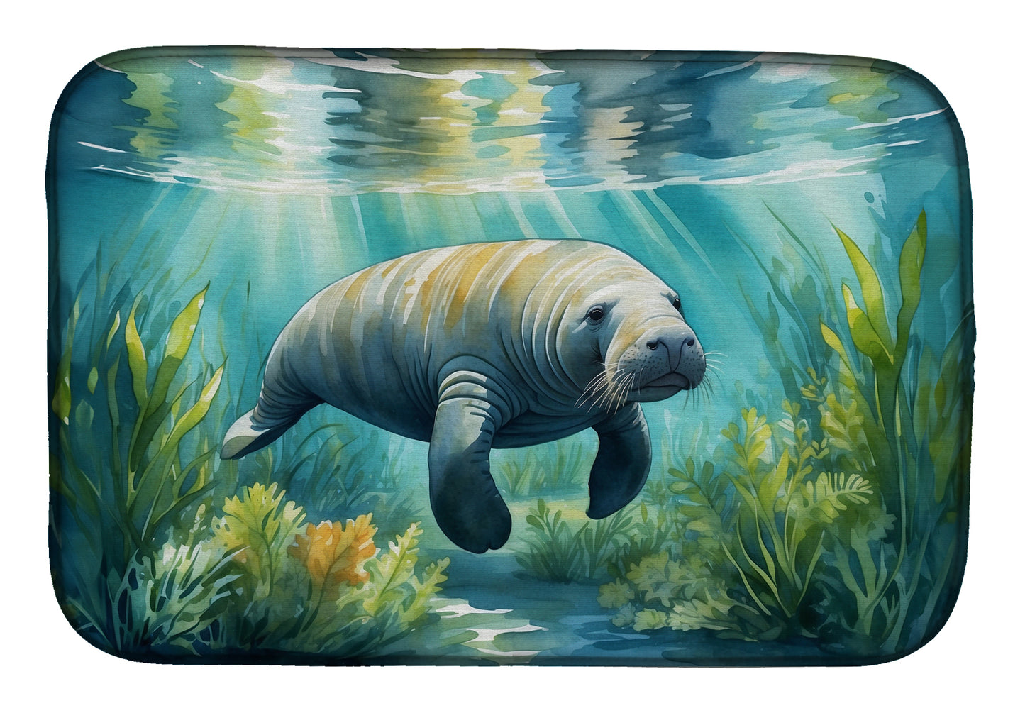 Buy this Manatee in a Seagrass Bed Dish Drying Mat