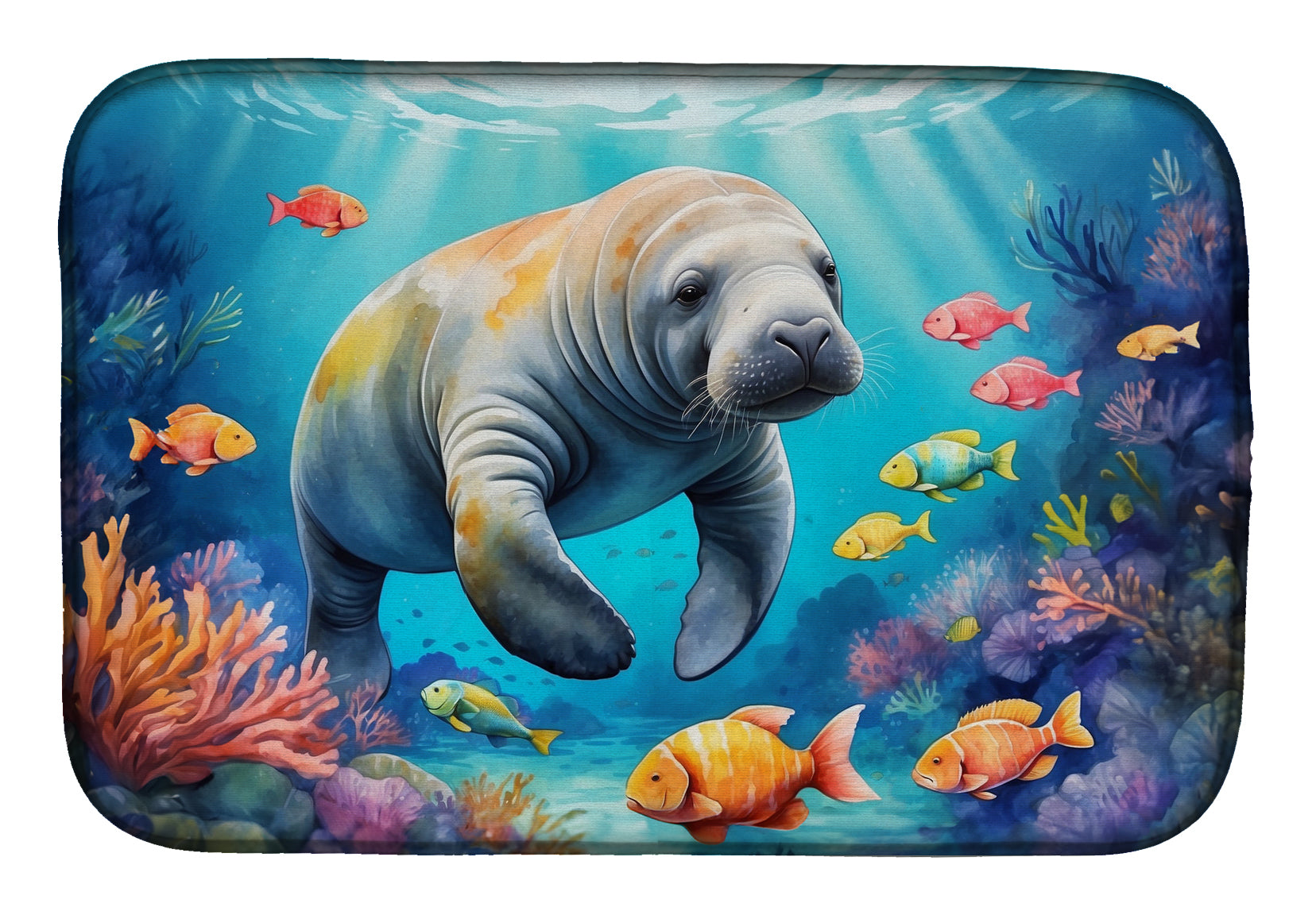 Buy this Summer Manatee Dish Drying Mat