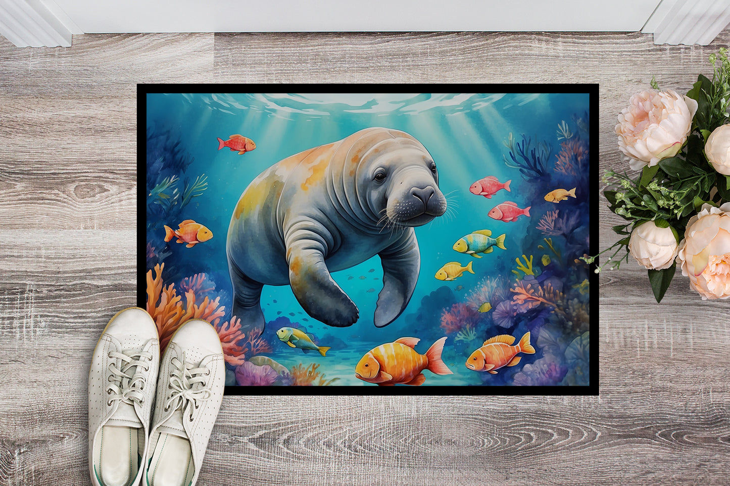 Summer Manatee Doormat