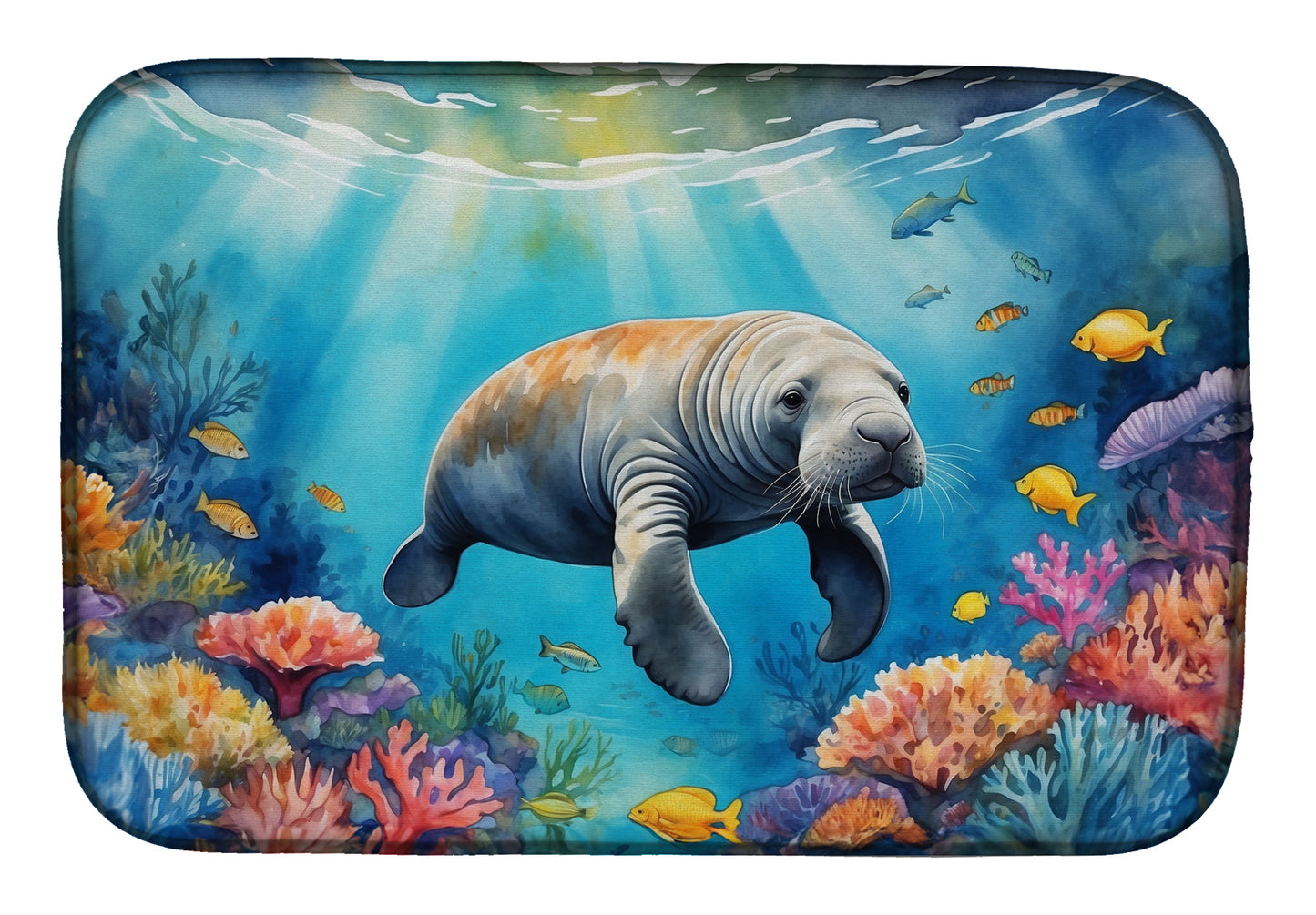 Buy this Summer Manatee Dish Drying Mat