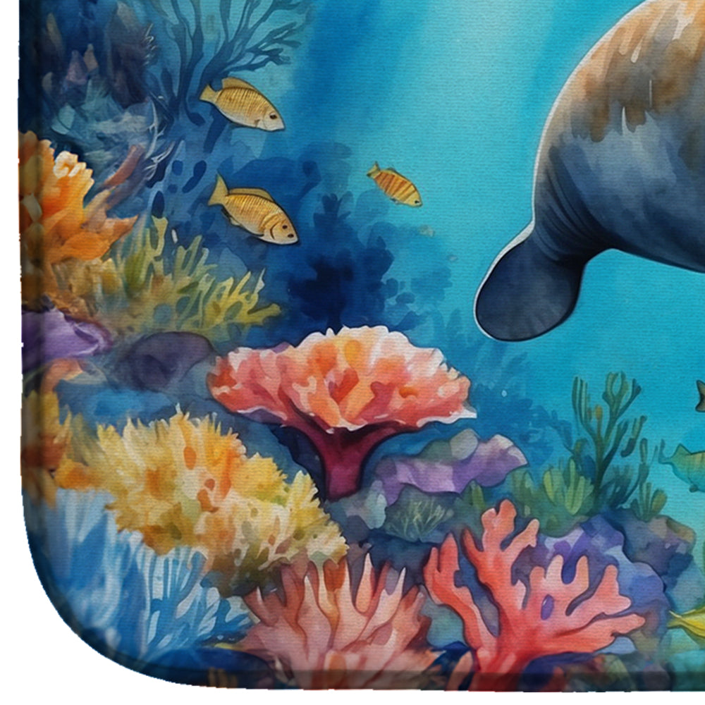 Summer Manatee Dish Drying Mat