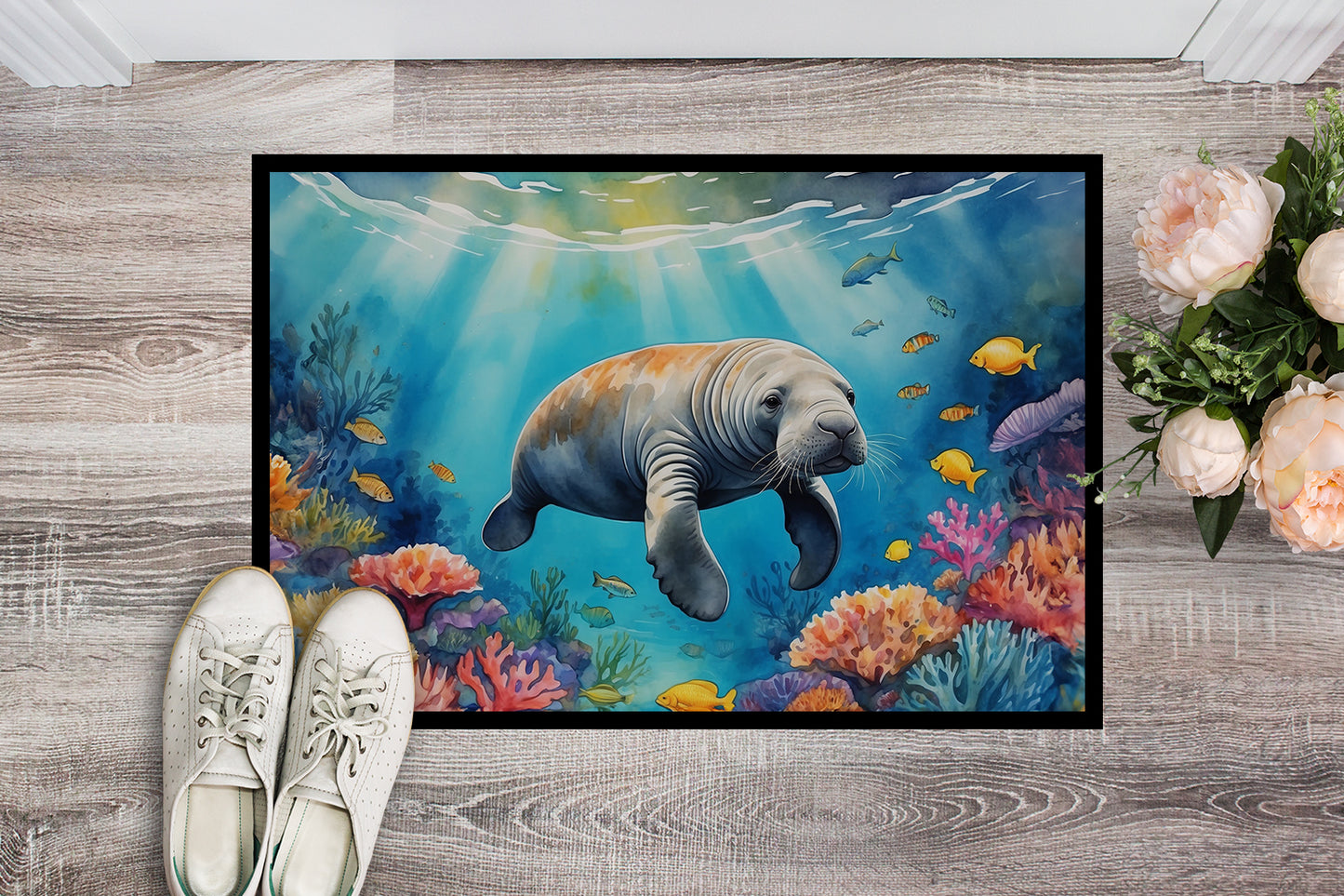 Summer Manatee Doormat