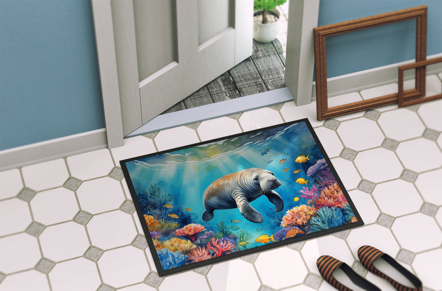 Summer Manatee Doormat