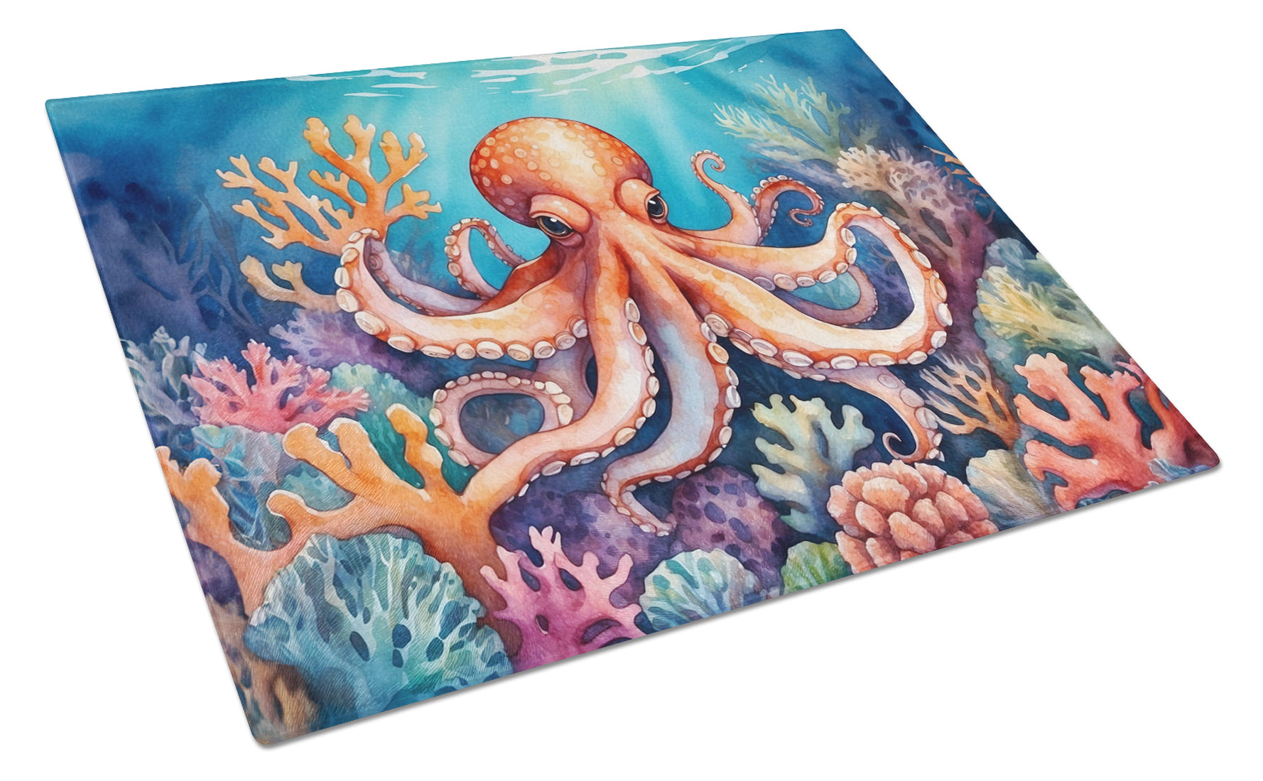 Buy this Octopus Among Coral Glass Cutting Board