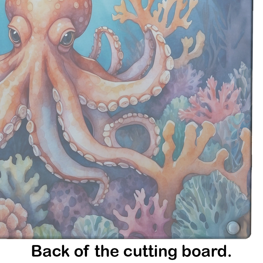 Octopus Among Coral Glass Cutting Board