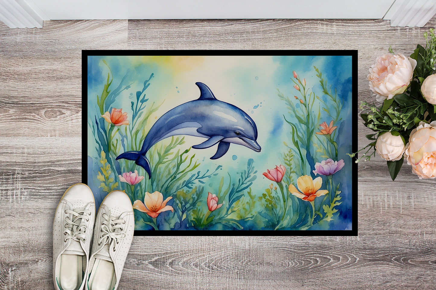 Spring Dolphin Doormat