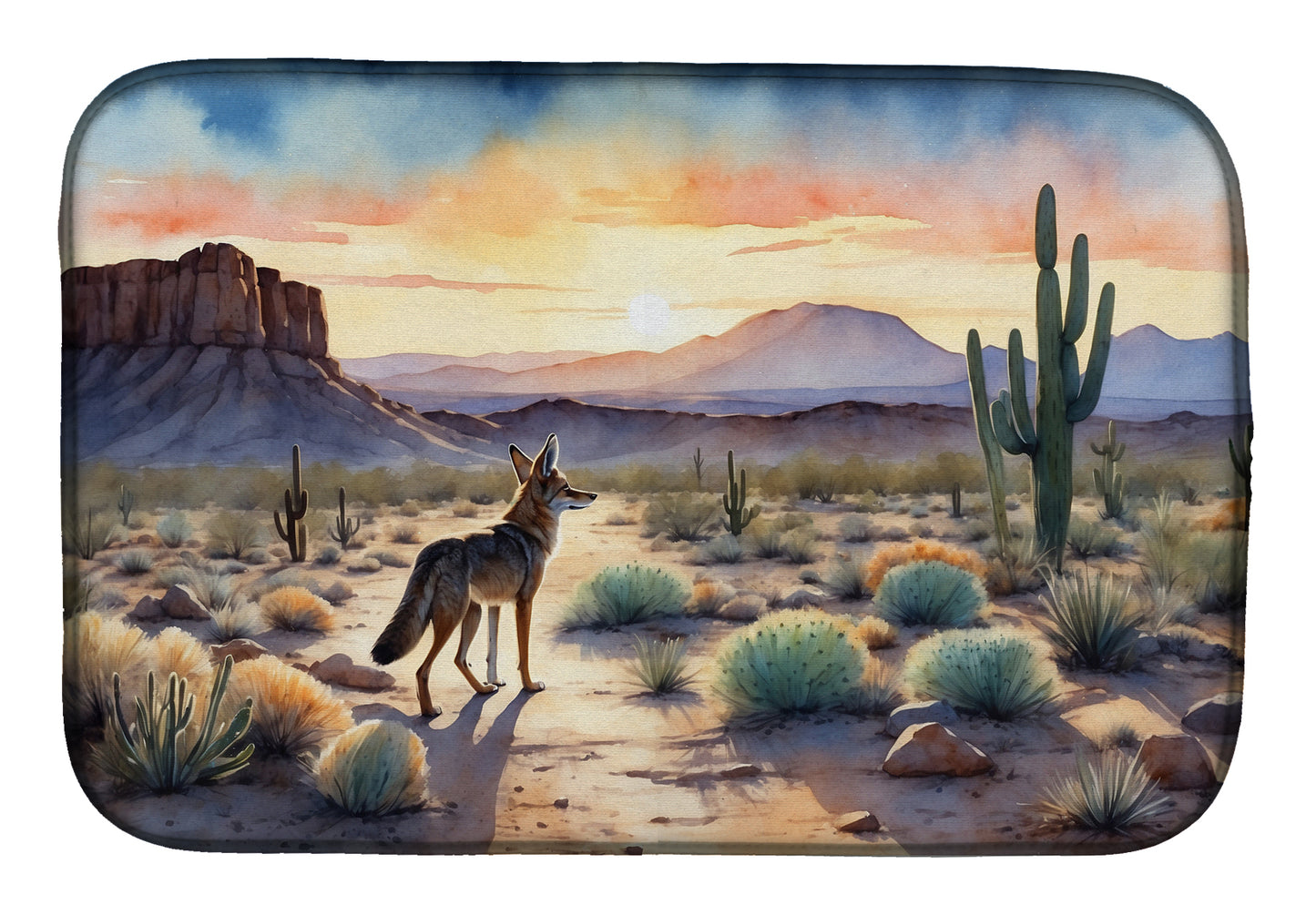 Buy this Desert Sunset Coyote Dish Drying Mat