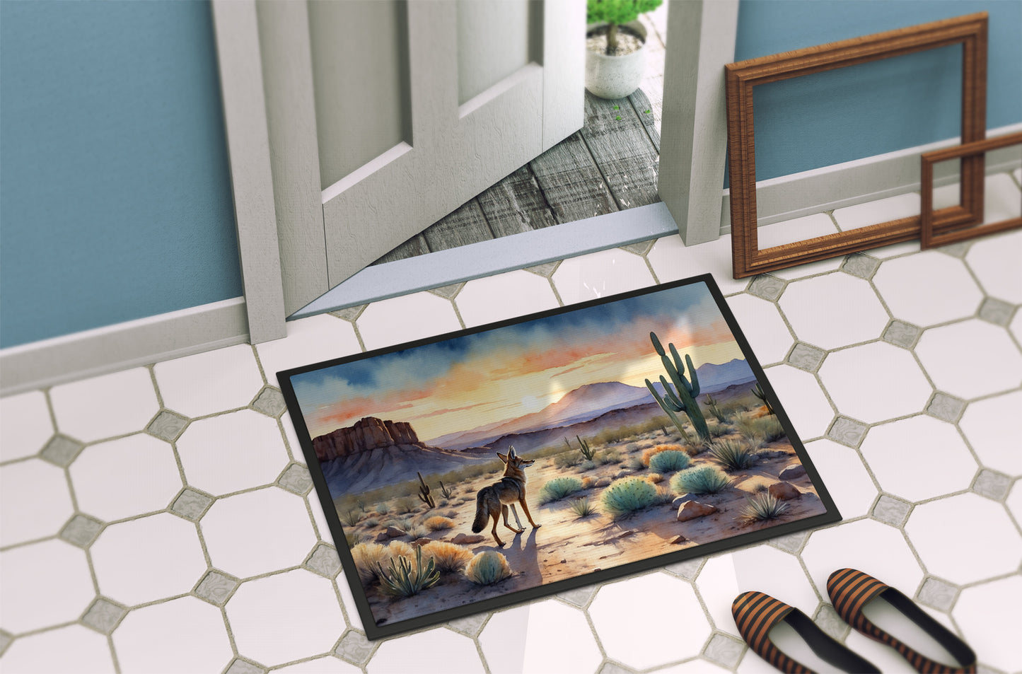 Desert Sunset Coyote Doormat