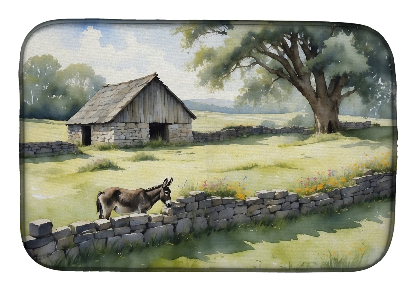 Buy this Donkey by the Stone Wall Dish Drying Mat