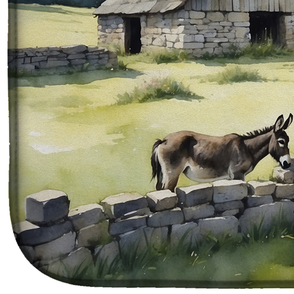 Donkey by the Stone Wall Dish Drying Mat