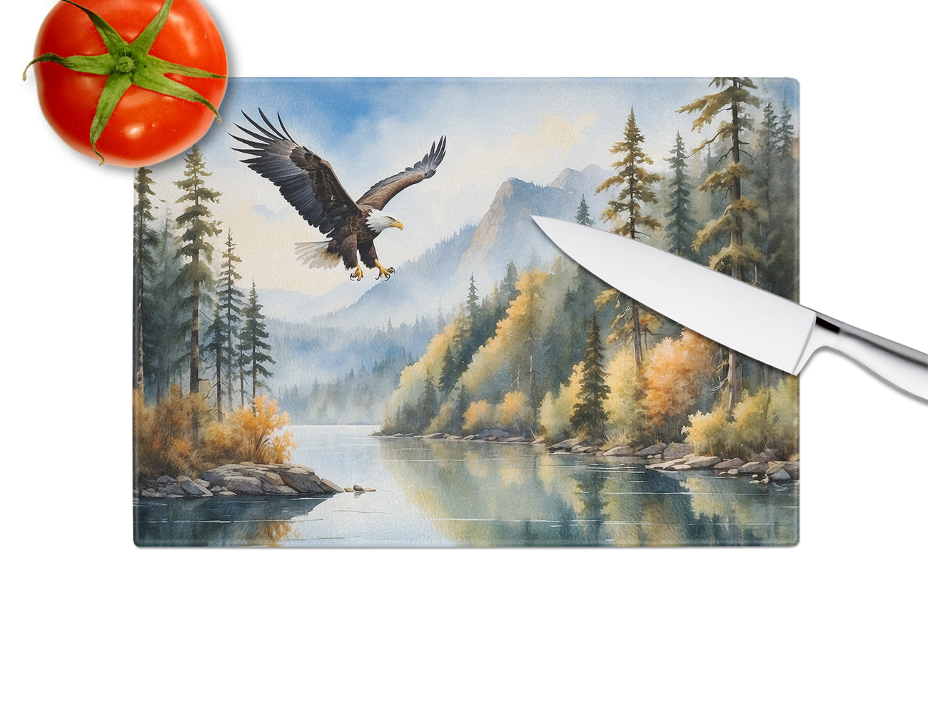 Eagle in Flight Glass Cutting Board