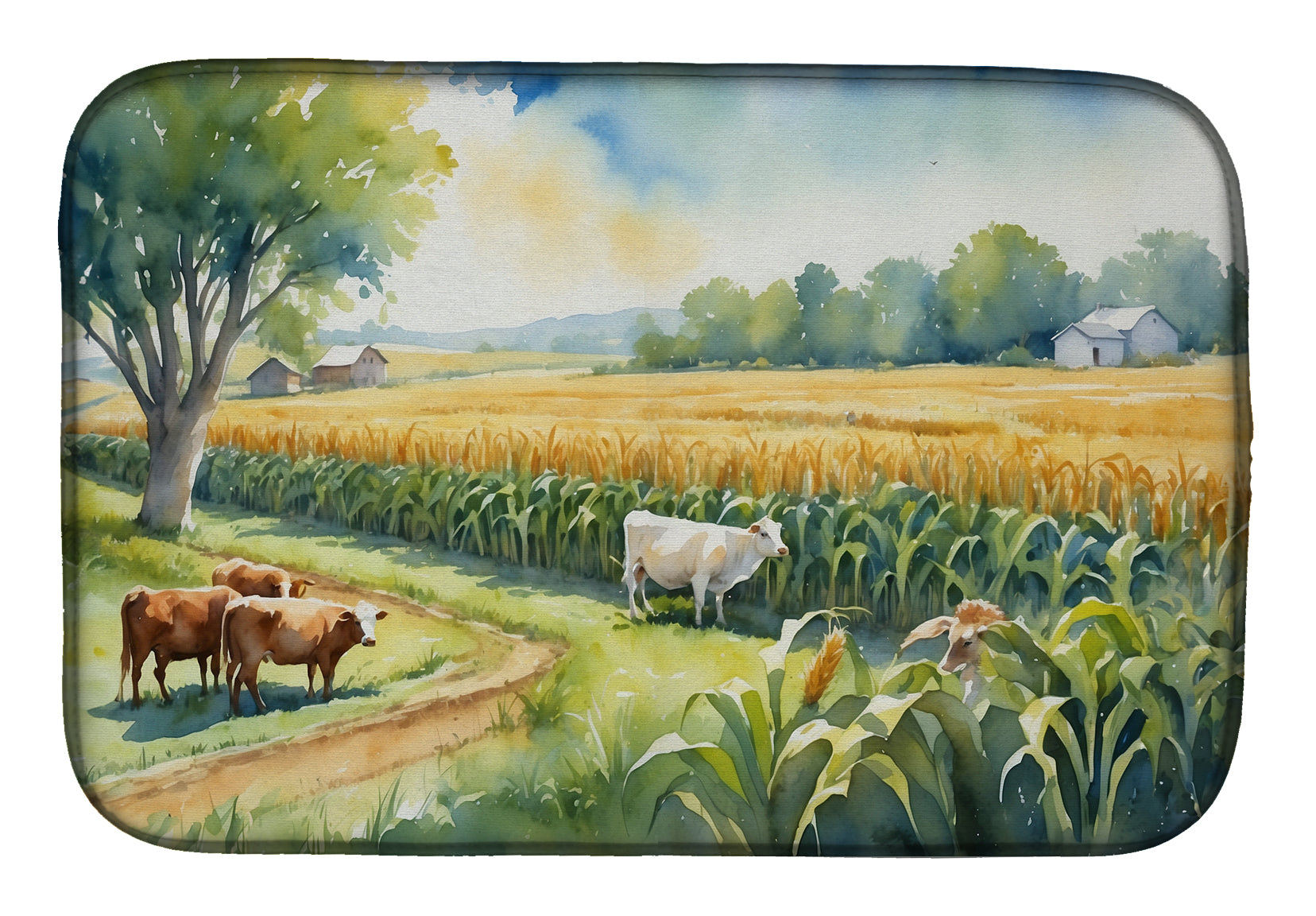 Buy this Cows by the Cornfield Dish Drying Mat