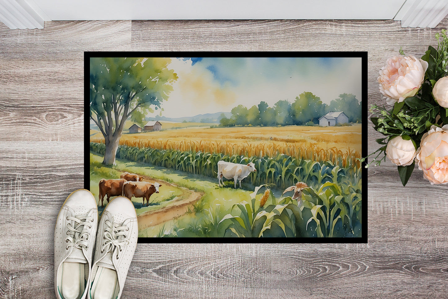 Cows by the Cornfield Doormat