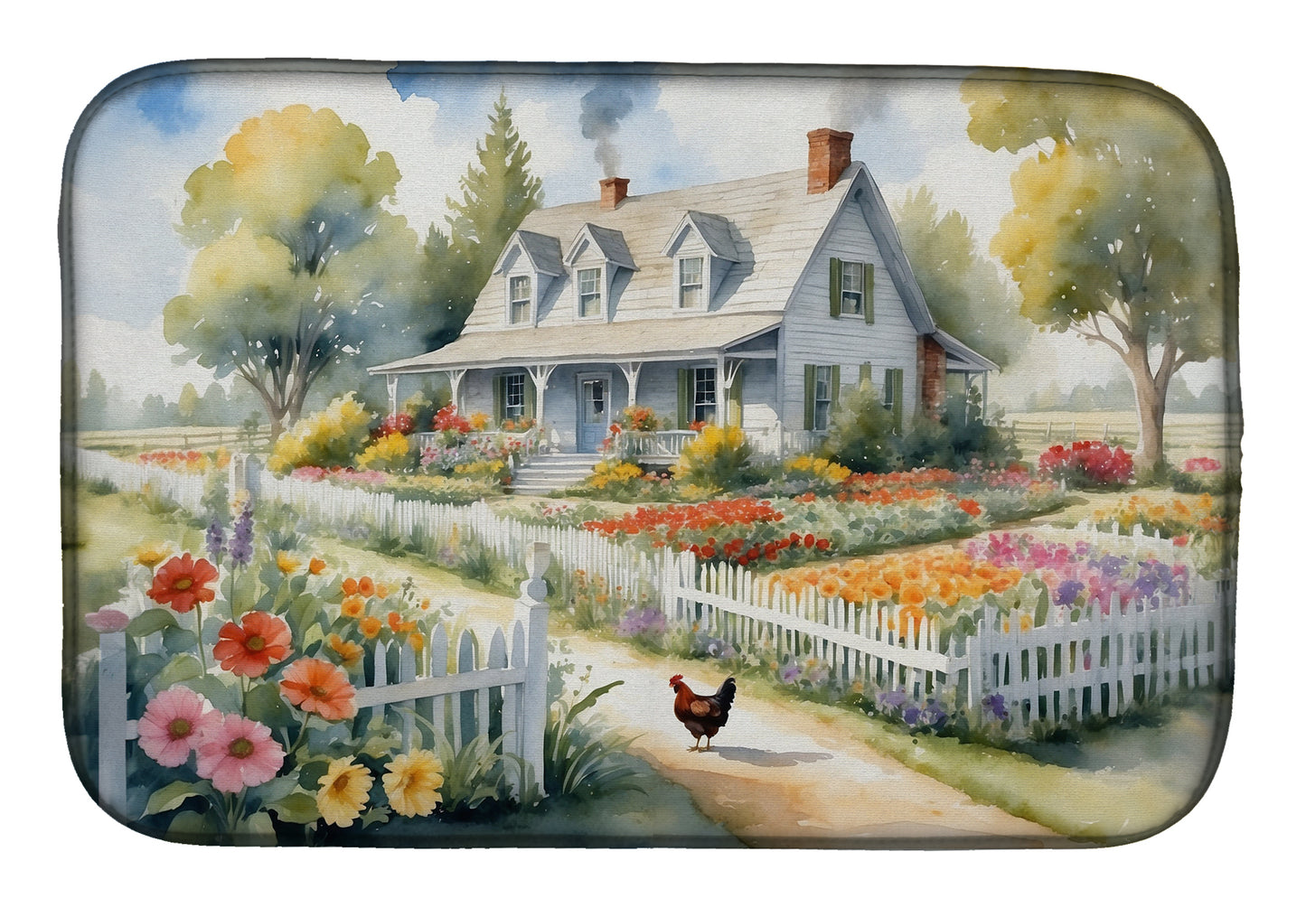 Buy this Chicken Farmhouse Garden Dish Drying Mat