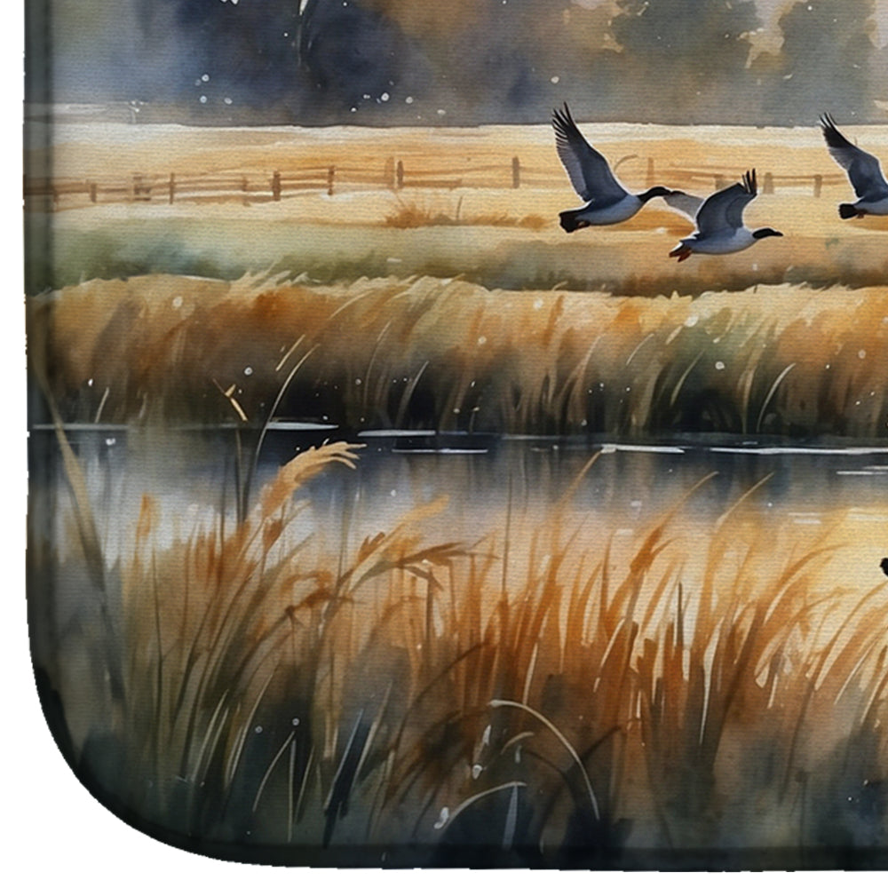 Geese in Flight Dish Drying Mat