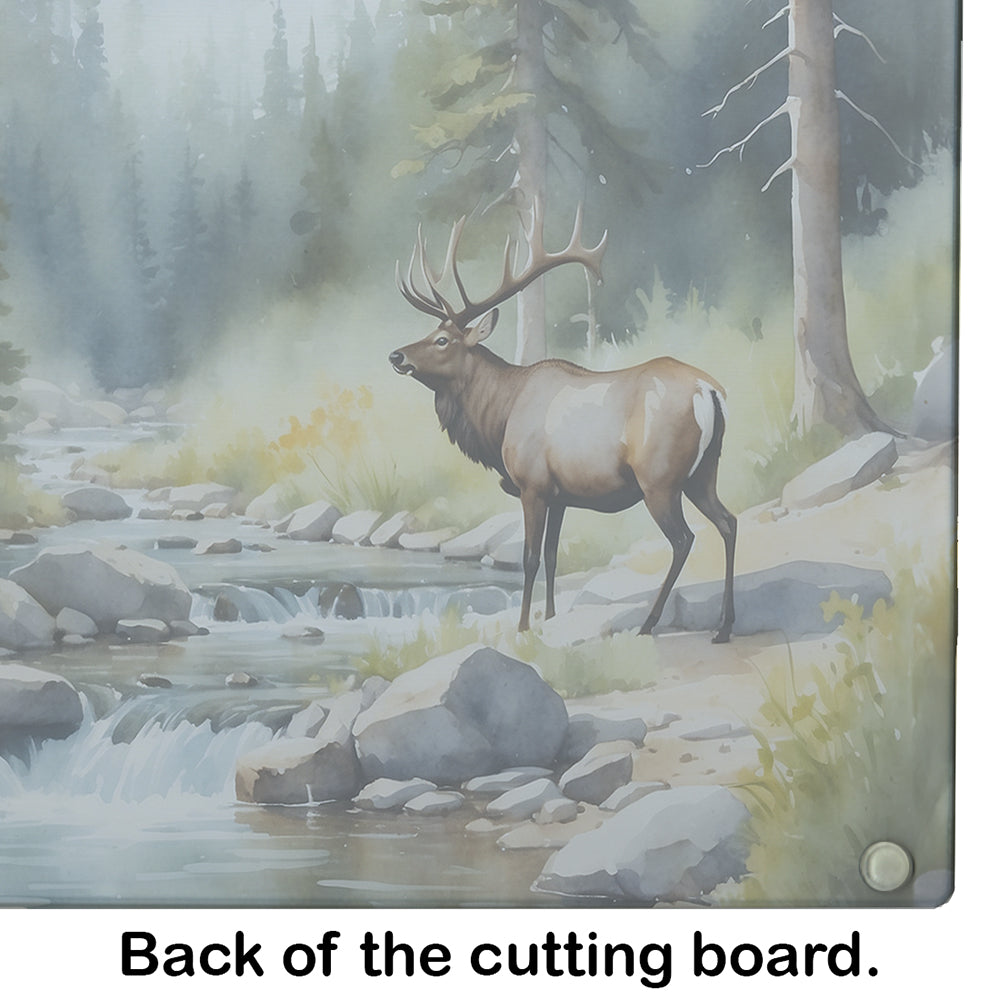 Mountain Stream Elk Glass Cutting Board