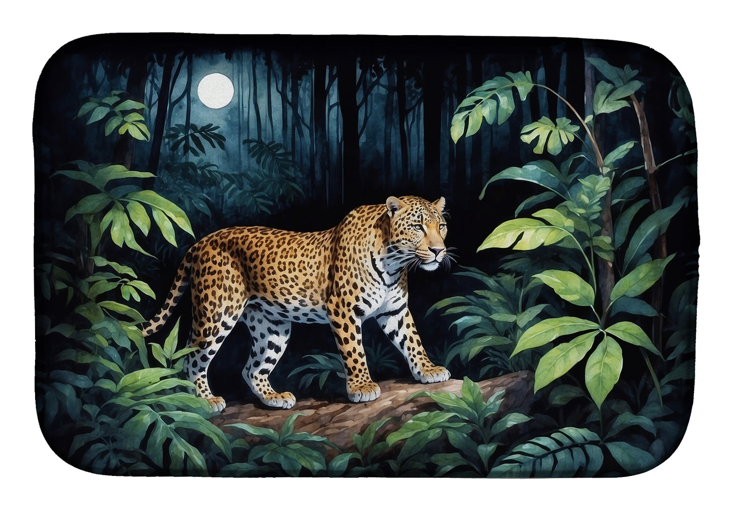 Buy this Leopard Nighttime in the Jungle Dish Drying Mat