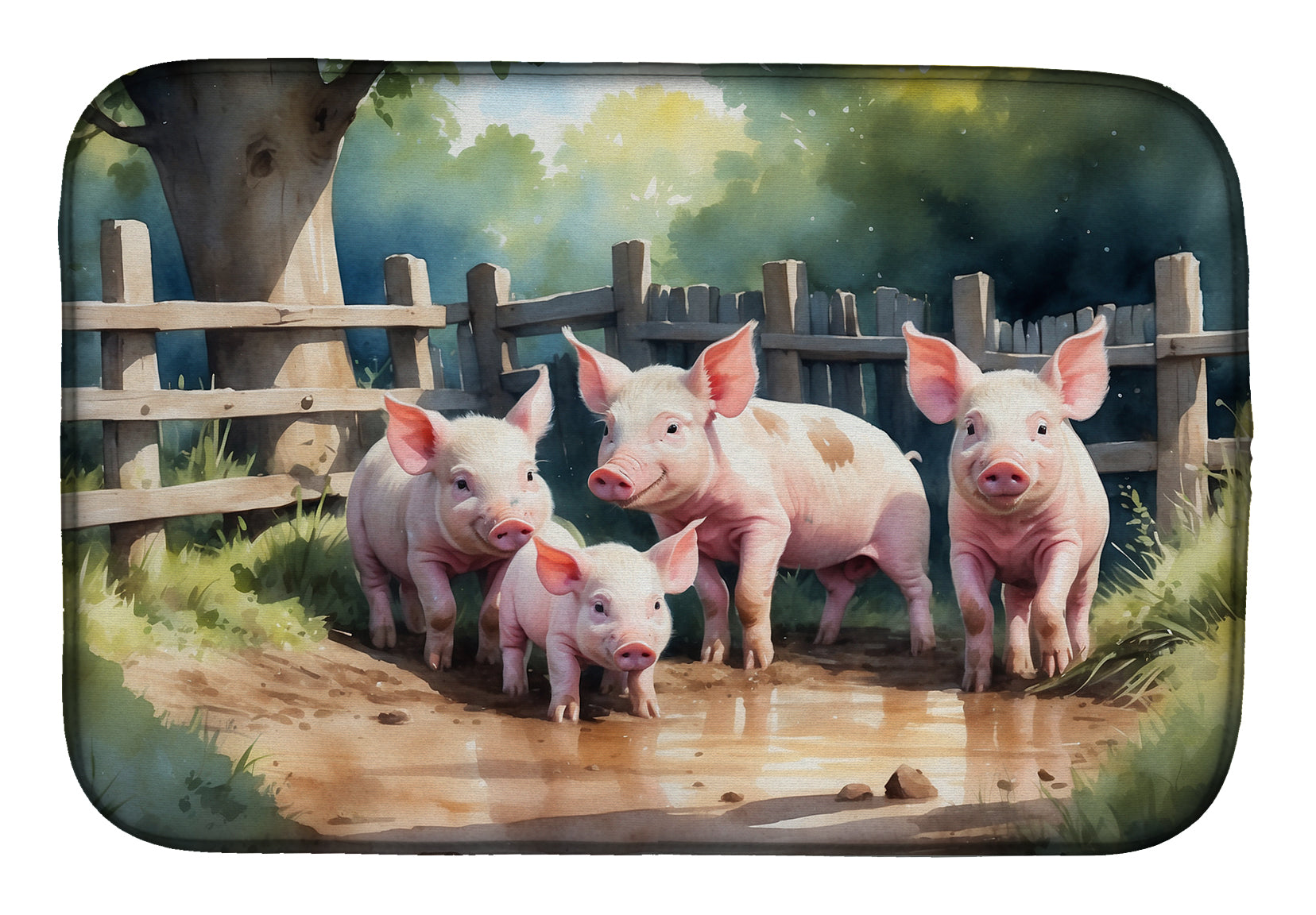 Buy this Piglets in the Mud Dish Drying Mat