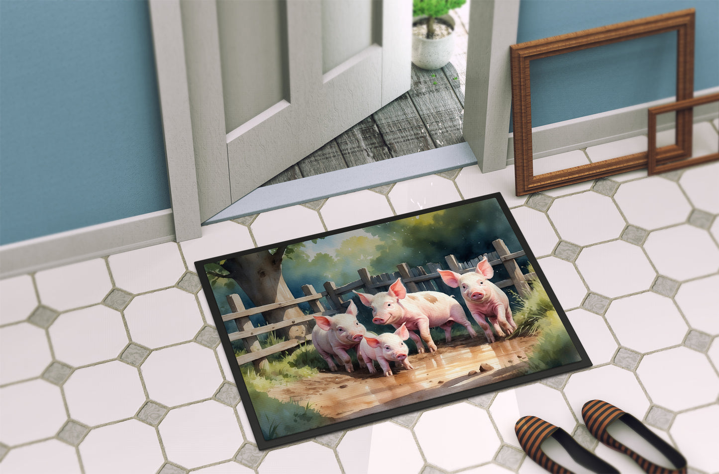 Piglets in the Mud Doormat