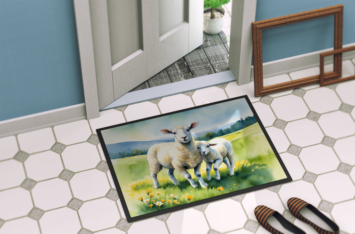 Springtime Lambs Doormat