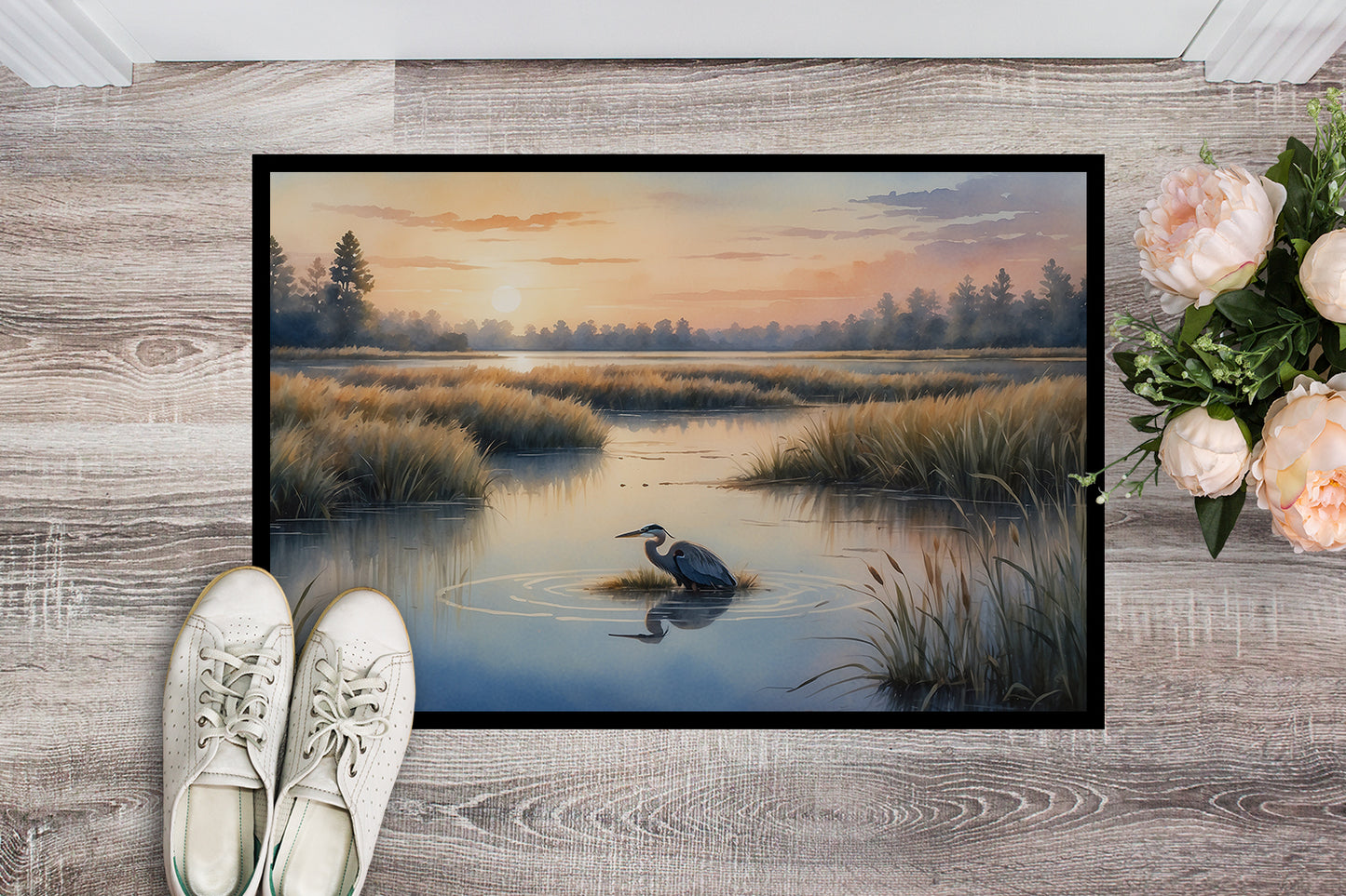 Wetland Wonders Blue Heron Doormat