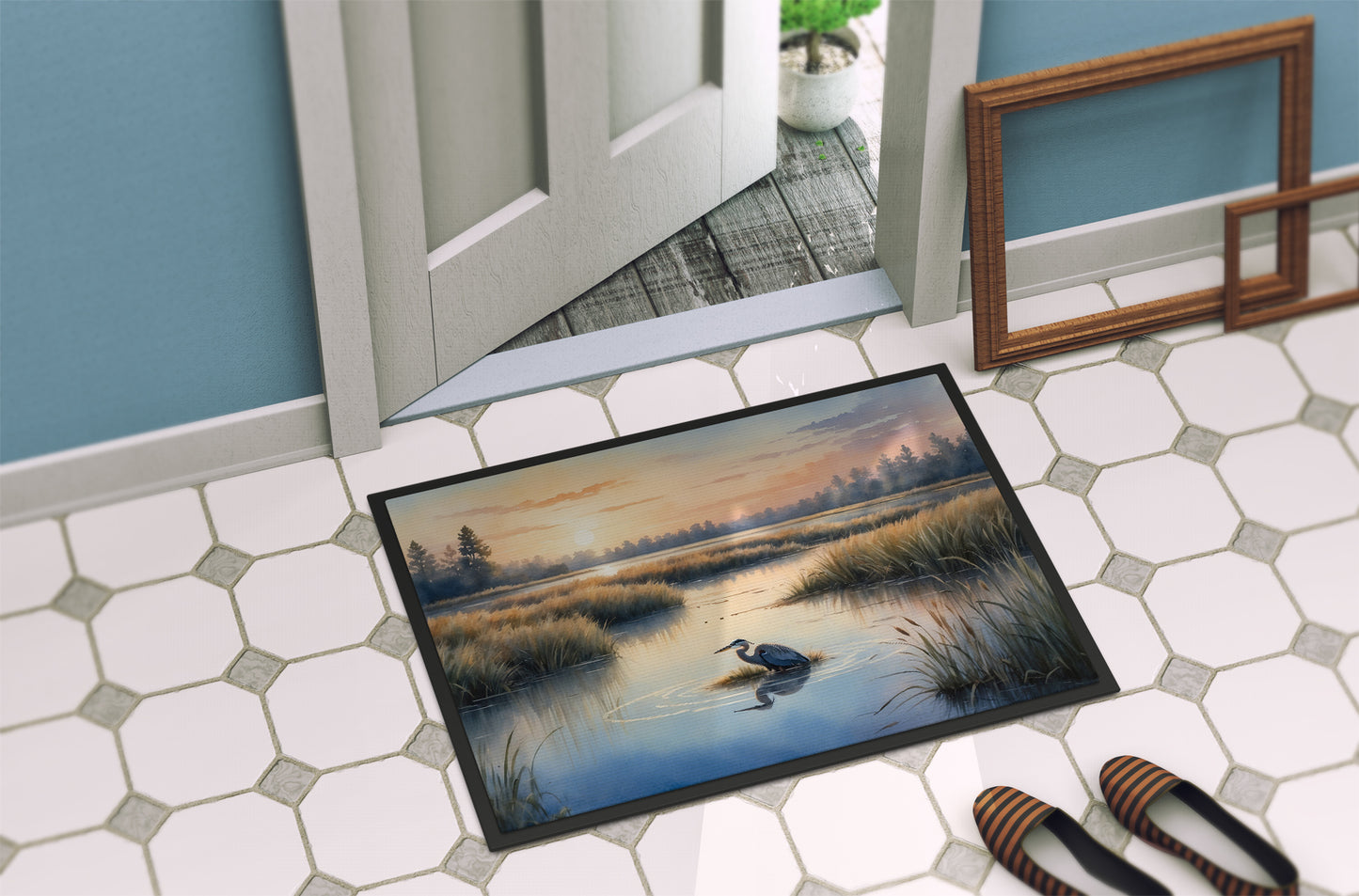 Wetland Wonders Blue Heron Doormat