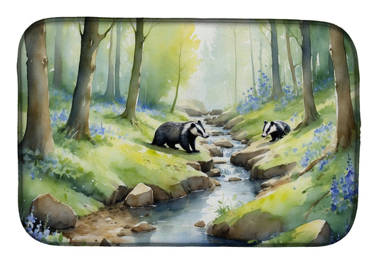 Buy this Woodland Spring Badgers Dish Drying Mat